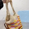 Été Femmes Raphia Plage Totes Sacs Femmes Nouveau Designer Sacs À Main Shopping Fourre-Tout Femmes Paille Patchwork Sac À Bandoulière Bandoulière Bourse D2303301F