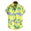 Мужские повседневные рубашки 2023 летние мужчины на гавайской рубашке с цветочной печать