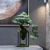 Fiori decorativi Pianta di simulazione in stile cinese Bonsai per interni Accogliente Pino verde in vaso Finto albero Decorazione micro-paesaggio