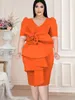 Robes Grandes Tailles Rose Robe Grande Taille Femme Col V Manches Courtes Manches Bouffantes Grande Fleur Longueur Au Genou Ensemble Soirée Femme Robe De Fête D'anniversaire 4XL 230330