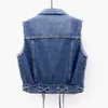 Gilet da donna Gilet in denim da donna giacca da donna senza maniche blu giacca da jeans ultrasottile coreana pantaloncini monopetto gilet oversize estate HOWDFEO 230330