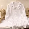 Blusas de mujer, camisas de algodón Vintage para chicas adolescentes para mujeres, blusas de flores bordadas 2023, blusas de manga larga con un solo pecho, dulce primavera fresca