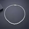 2023 Vente Collier De Tennis De Mariée Étincelant De Luxe Bijoux 18k Or Blanc Remplir Rond Topaze Cz Diamant Pierres Précieuses Ins Femmes 16 pouces Pendentif pour Amant Cadeau