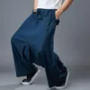 Active Pants Autumn Men Yoga Pant Cotton Line Loose Harem snabbt Torka tröja baggy jogger fitness casual tai chi meditation kungfu