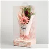 装飾的な花の花輪母の日乾燥花の花束ボックス人工ミニPVCギフトドロップデリバリーホームガーデンフェスティブパーティーSU DH18A