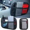 Car Mini Storage Net Bag Phones Coins Keys Cards Organizer Dashboard Door Back Seat Paste Mount Leather Bags