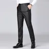 Men's Jeans Summer Black Leather Pants Thin Slim PU SingleLayer Loose Straight High Street Full Length Faux 230330