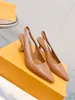 2023 fashion Women Shoes Pumps High Heels Sexy Pointed Toe Pearl Mules Slingback Runway Spell Color Wedding Party -046