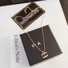 Frauen Gold Anhänger Halskette Marke Schmuck Halskette Frauen Geschenk Liebe Halskette Vintage Paar Party Lange Kette Frühling keltische Designer Schmuck Ketten Mit Box