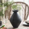 Vases Vases Wabi-Sabi Black Wood Vase Vase Decoration Salon Arrangement de fleurs Porche de table séchée