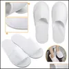 Pantoufles jetables Éponge blanche Bout fermé Voyage El Spa Chaussures Ensembles de salle de bains Toilettes Douche Accessoires de bain Drop Delivery Home Dhpme