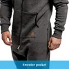 Survêtements pour hommes Pyjamas pour hommes à manches longues pantalons de sport patchwork automne hiver sweat à capuche décontracté combinaison zippée pour hommes 230330