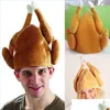 Party Hats Roasted Turkey Hat Thanksgiving Day Funny Adts Outfit Accessory Orange Costume Dress Up Props Drop Delivery Home Garden F Dhqkg