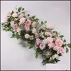 Ghirlande Di Fiori Decorativi 100 Cm Fila Di Seta Artificiale Rosa Peonia Fiore Sfondo Disposizione Della Parete Arco Decorazione Fai Da Te Goccia Dhkqg