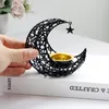 Świeczści Ramadan Moon Shape metalowy posiadacz świecy Eid Tealight puste świeczniki