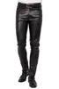 Jeans pour hommes 2023 Slim Fit Skinny Pants Tight Stretch Leather Teen Trend Motorcycle PU 230330