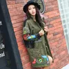 Damesjassen Spring Hip Hop Women Brand Army Green Rivets Graffiti Patchwork Tassel Loose Wind Breakher Jacket Coat vrouwelijke bovenkleding