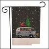 クリスマスの装飾冬の雪だるま車の二倍の印刷庭の旗サンタクロース家の装飾旗ハッピーフェスティバル家庭用hadhvnz