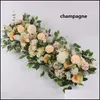 Couronnes de fleurs décoratives 50 cm bricolage arc artificiel rangée acanthosphère rose eucalyptus décor pivoine hortensia plante ornement Dhdpa