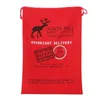 Julekorationer vintage presentväska dekoration 1pcs Creative Santa Claus Deer 18 Styles Drawstring Canvas Sack Rustic