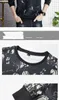 T-shirt da uomo girocollo a maniche lunghe sezione sottile 2023 Spring Slim Floral Wild Casual Men