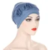 Due berretti per cappuccio per turbante di fiori di fiore per hijab musulmano soffice coperta india bandanas bandanas perdita di capelli chemio chemioterap