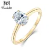 Anneaux de mariage Kuololit 585 14K Or Jaune 15CT 10CT Moissanite pour les Femmes Fait à la Main Ovale Fiançailles Mariée Cadeau Fine Jewelry 230330