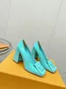 2023 fashion Women Shoes Pumps High Heels Sexy Pointed Toe Pearl Mules Slingback Runway Spell Color Wedding Party -040