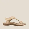 Sandals 2023 Women Summer Comfort Solid Color Orthopedic T-Strap Hook Loop Ladies Casual Wedges Beach Shoes Plus Size Sandalias