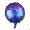 Inne imprezy imprezowe 18 -calowe okrągłe Eid Mubarak Foil Balons Hadj Decorations Star Moon Heloum Balon Ramadan Kareem Alfitr Dhs6q