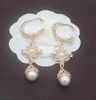 23SS 20Style 18k Gold Plated Letters Stud Tassel Long Earring Dangle Round Heart Luxury Designer Women Crystal Rhinestone Pearl Wedding Party Jewelry Gift