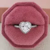 Solitaire Ring 2023 Heart Shape Pink Silver Color Cute Fashion Promise for Women Girl Party Gift Finger Free Shipping Items R1707 Y2303