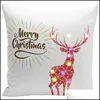 Travesseiro de travesseiro LED de Natal 45x45cm de pelúcia em casa sofá decorativo na fronha iluminada entrega criativa de parto têxteis de jardim bedd dhgpx