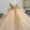Suffy kwiat rise złote cekiny aplikacje Dzieci nastolatki dziewczynka maluch maluch konkursowe suknie