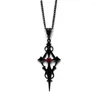 Pendant Necklaces Punk Black Pointed Cross Pendants Necklace For Women Gothic Fashion Harajuku Vampire Chain Cool Girl Jewelry Gift