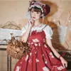 Casual Dresses 2023 Japanese Student Campus Lolita Cute Print Dress Sweet And Lovely Kawaii Princess Court Style Fairy