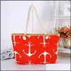 Aufbewahrungstaschen Boat Anchor Shoder Stripe Design Bag Summer Beach Canvas Handtaschen Classic Totes Fashion Travel Holiday Drop Delivery Ho Dhz0A