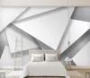 Обои 3D Абстрактные геометрические белые обои фрески искусство наклейки на стены HD Печатные Po Paper Rolls Papel de Parede Furals