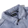 Herrjackor We11Done Gd Wash Blue Reflective Print Denim Jacket 230330