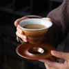 Tasses Style japonais Stoare tasse à café soucoupe seau en céramique délicate Vintage Latte Cappuccino tasse après-midi thé ensemble cadeaux