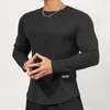 T-shirts pour hommes Mode T-shirt à manches longues Hommes Casual Skinny Tees Gym Fitness Bodybuilding Workout Slim Fit Tee Tops Male Run Training