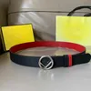 Luxury Designer Belt Classic Casual Letter Rotary Buckle Men Women Belt Bredd 3,4 cm högkvalitativ kohudbälte dubbelsidig reversibel match presentförpackning