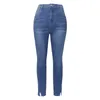 Women's Jeans Spring 2023 Korean Fashion Women Y2K Clothes Washed Skinny Cotton Mid Waist Streewear Denim Blue Pencil Pants 230330