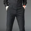 Men's Suits Plaid Men Dress Pants Casual Business Office Formal For Stretch Suit Slim Fit Plus Size Trousers