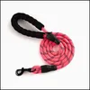Dog Collars Leashes Nylon Reflective Outdoor Running Training Strong Traction Rope For Puppy 1.5Meters Pet Dogs Durable Leash Drop Dhks2