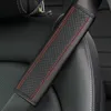 Car Seat Belt Pu Leather Safety Belt Shoulder Cover Breathable Protection Seat Belt Padding Pad Car Accessories Seat Belt Cover