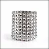 Napkin Rings Plastic El /Chair Sash Diamond Mesh Wrap For Party Decoration Gold/Sier Drop Delivery Home Garden Kitchen Dinin Dh3Yv
