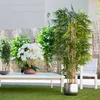 Decoratieve bloemen kunstmatige plantenboom met natuurlijke houtblokken voor woningdecoratie bamboe ficus wisteria olijf eucalyptus amandel