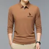 Hommes Polos Hommes Chemise D'affaires Automne T-shirt À Manches Longues Hazzys Casual Homme Fit Slim Coréen Vêtements Bouton s 230330