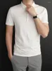 Camisetas masculinas masculinas de algodão spandex de luxo de luxo de cor sólida de manga curta Hight Hight Quality Casual Man T-shirts 4xl